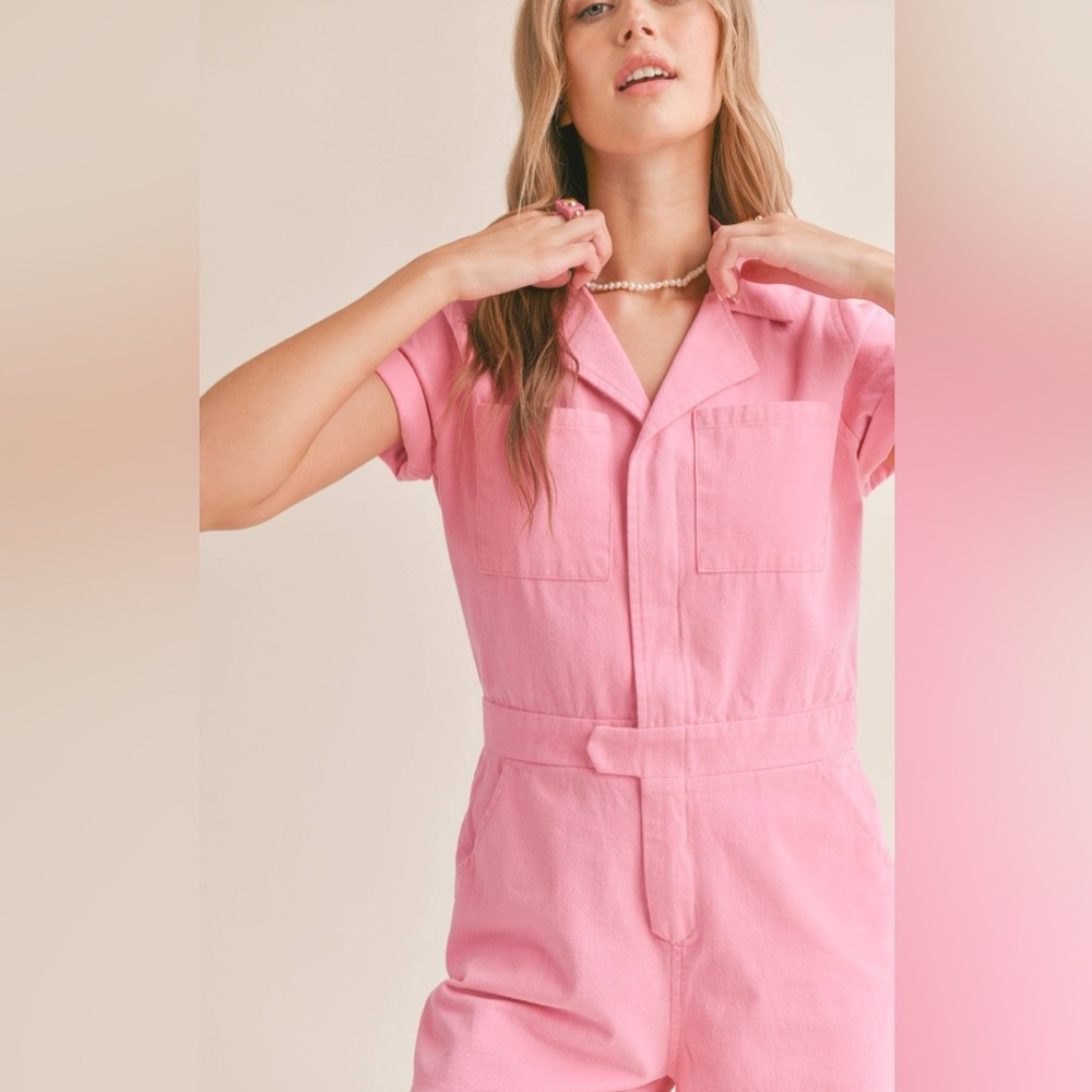 Sadie & Sage Vibrant Pink Romper - Picture 3 of 10